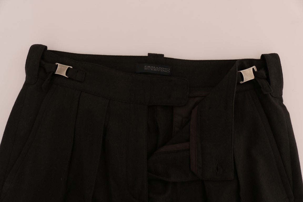 Braune Schlaghosen aus Wolle