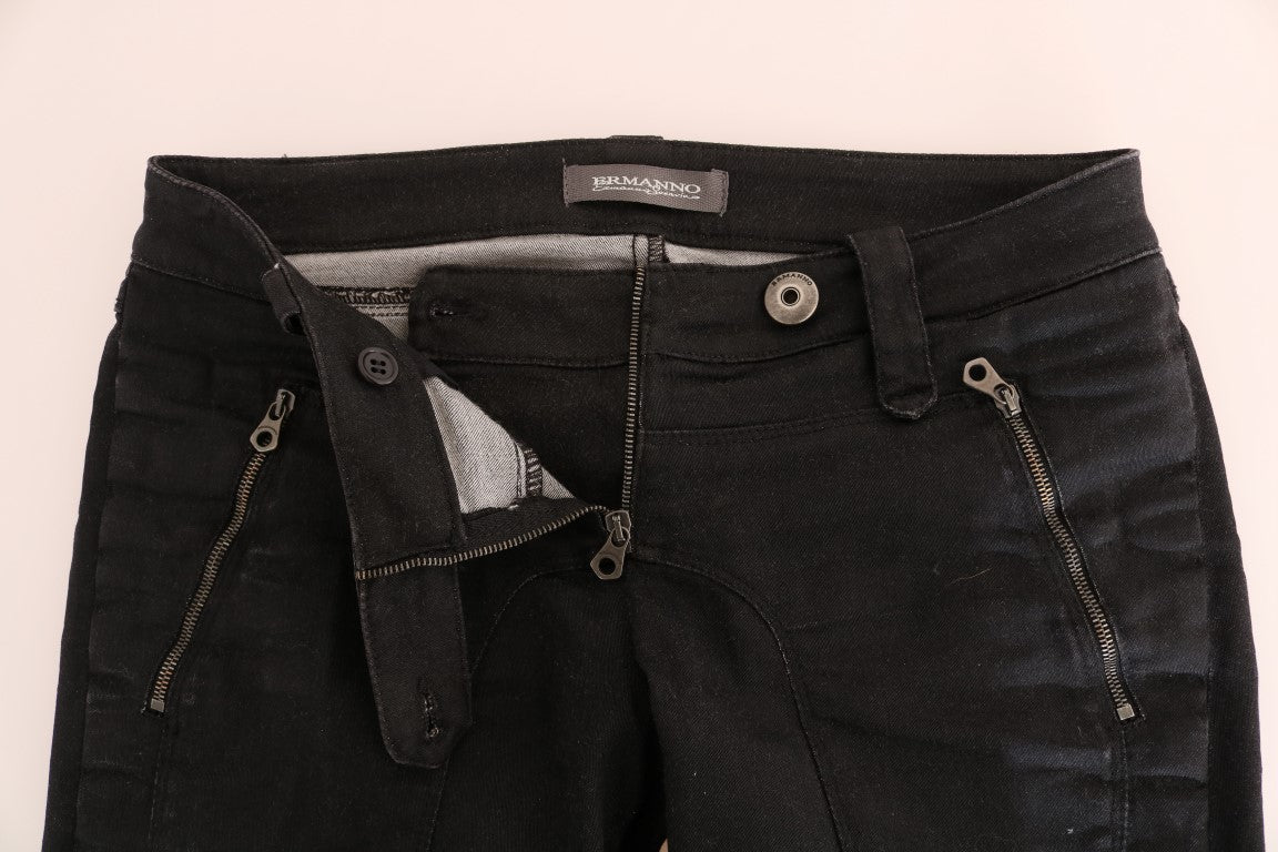 Schwarze Slim Fit Jeans aus Baumwolle