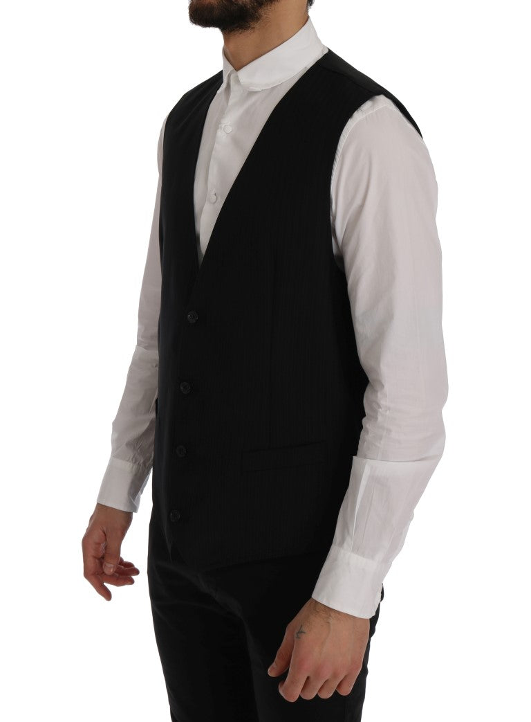 Schwarze STAFF Wool-Stretch-Weste