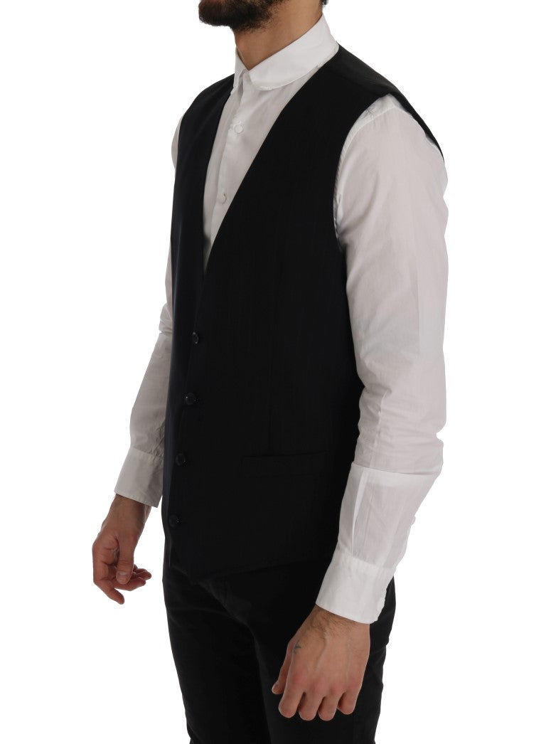 Schwarze STAFF Wool-Stretch-Weste