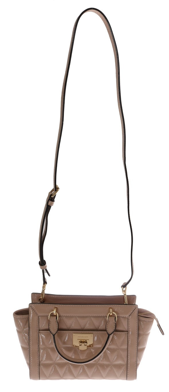 Beige VIVIANNE Lack-Messenger-Tasche