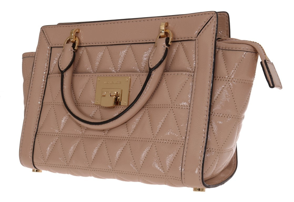 Beige VIVIANNE Lack-Messenger-Tasche