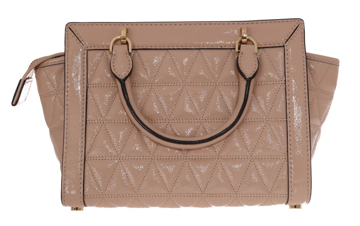 Beige VIVIANNE Lack-Messenger-Tasche