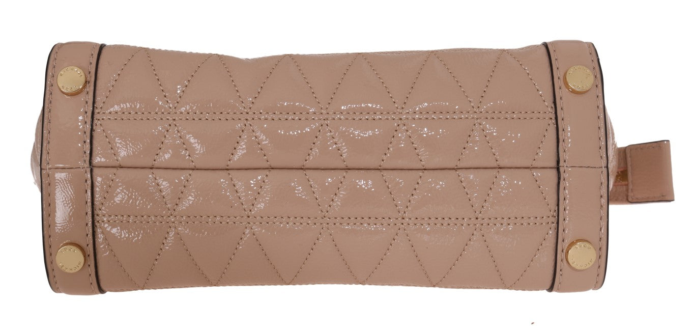 Beige VIVIANNE Lack-Messenger-Tasche