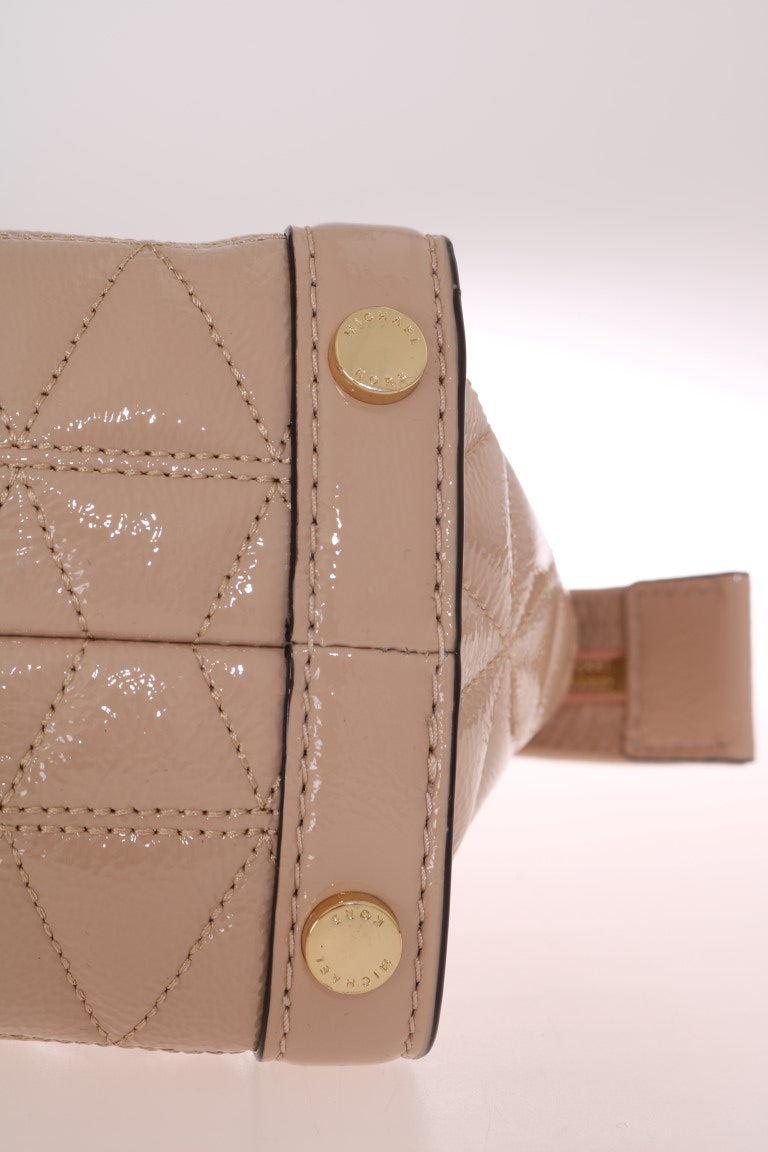 Beige VIVIANNE Lack-Messenger-Tasche