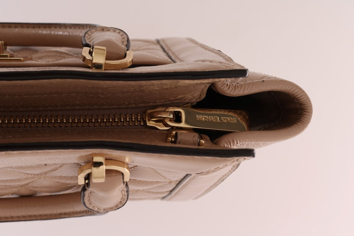 Beige VIVIANNE Lack-Messenger-Tasche