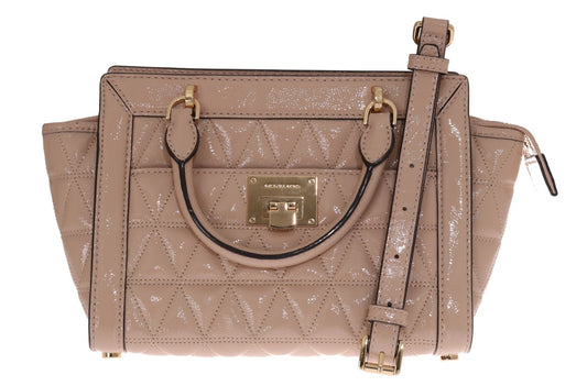 Beige VIVIANNE Lack-Messenger-Tasche