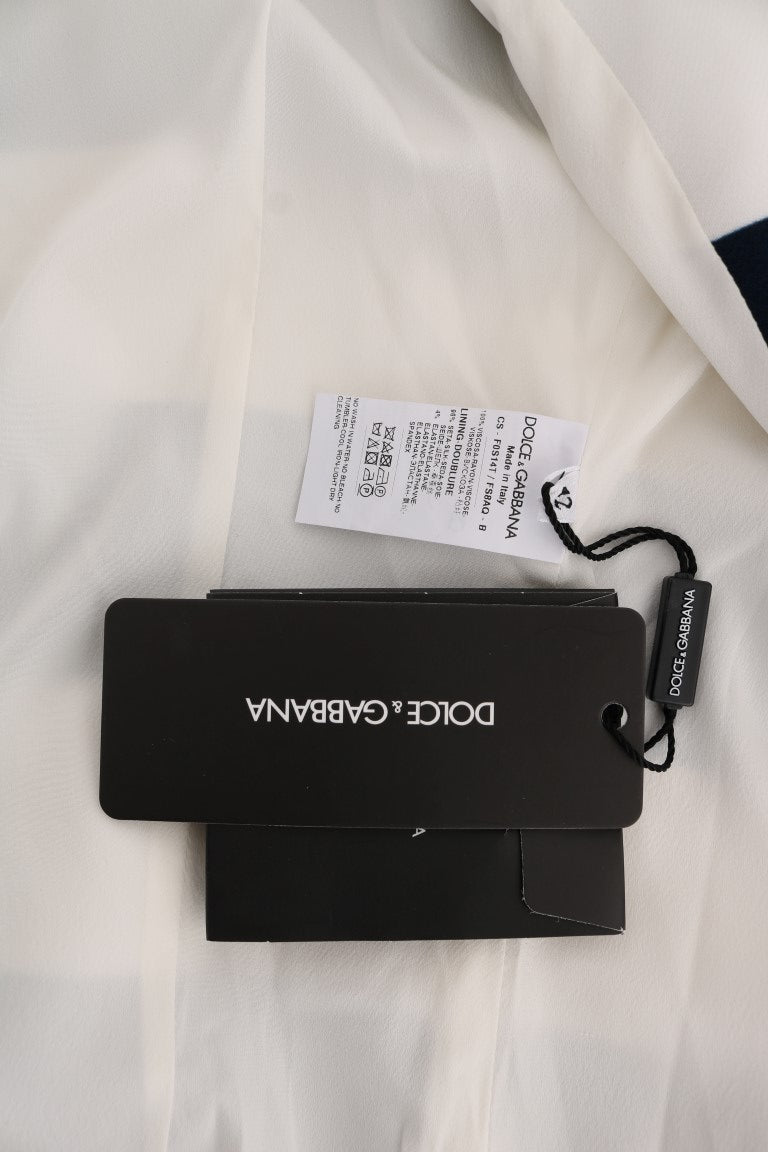 Blau-weiß gestreifter Stretch-Mantel