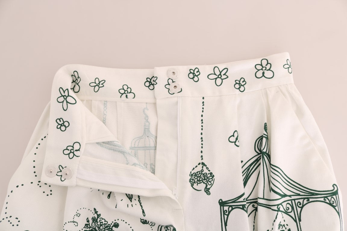 Weiß Grün Sizilien Motiv Druck Shorts