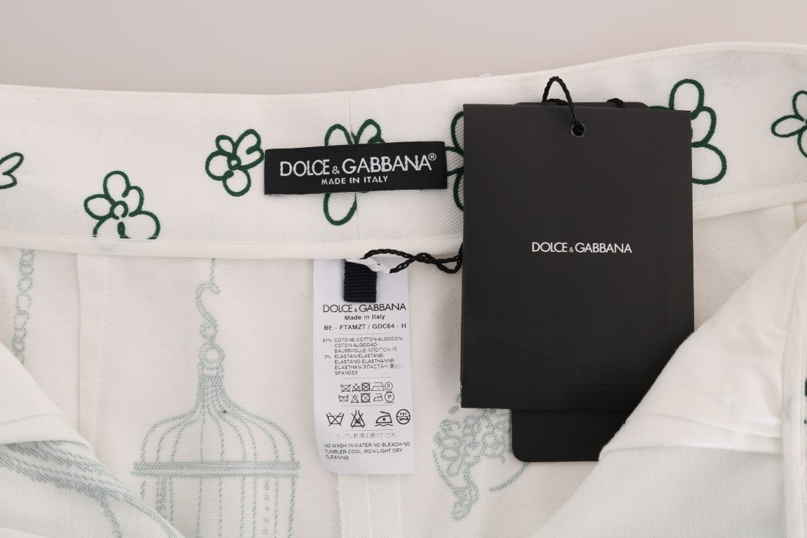 Weiß Grün Sizilien Motiv Druck Shorts