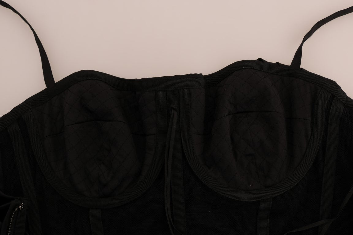 Schwarzes Meerjungfrau-Rüschen-Kleid