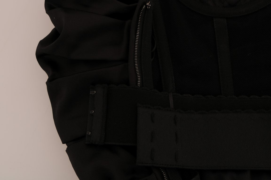 Schwarzes Meerjungfrau-Rüschen-Kleid