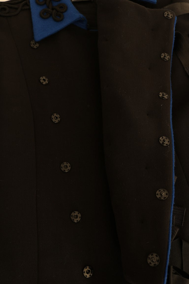 Trenchcoat aus schwarzer Wolle