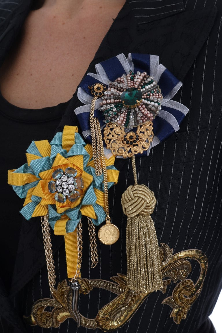 Schwarzer Kristall Blazer Jacke