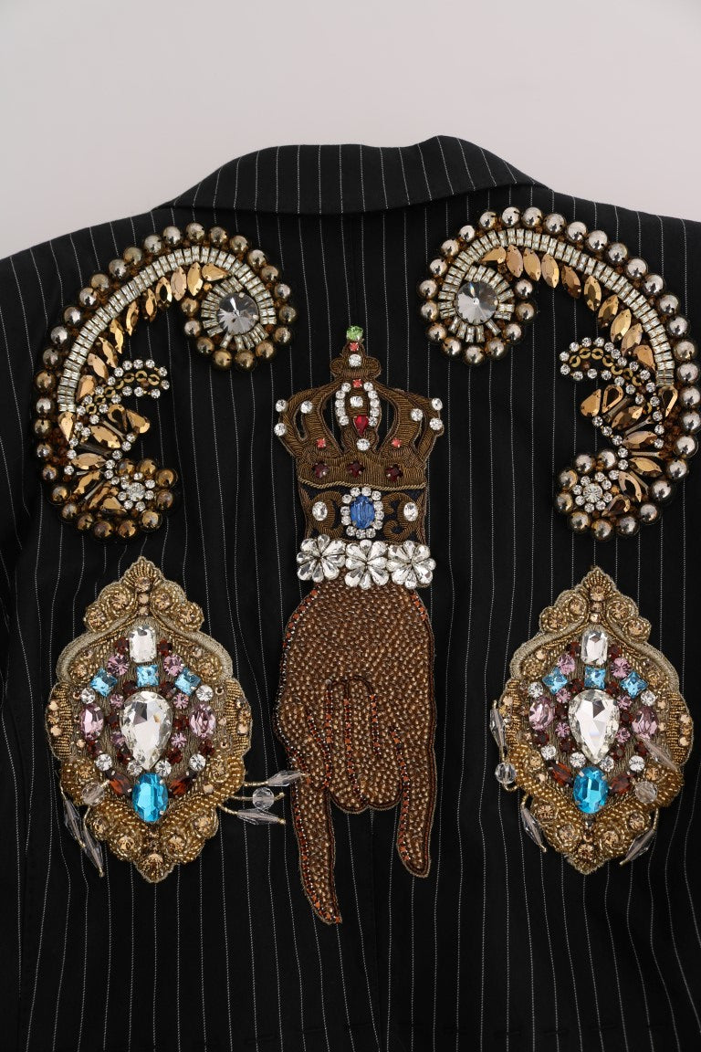 Schwarzer Kristall Blazer Jacke