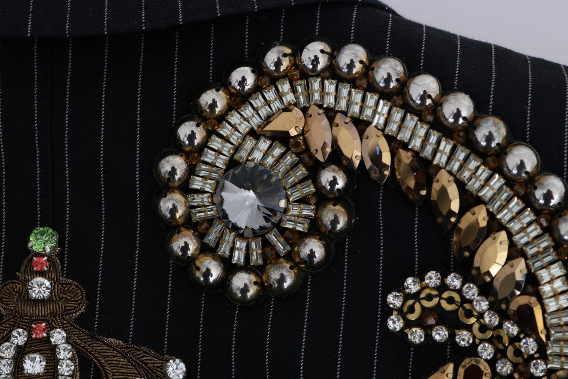 Schwarzer Kristall Blazer Jacke