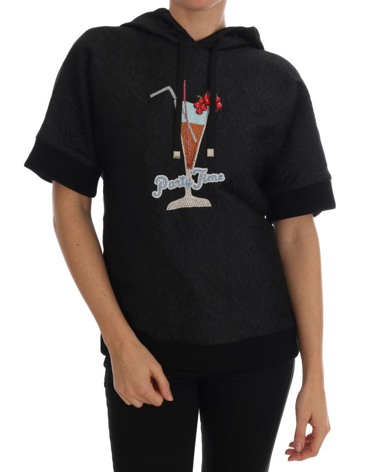 Schwarzer Märchen-Kristall-Kapuzenpulli