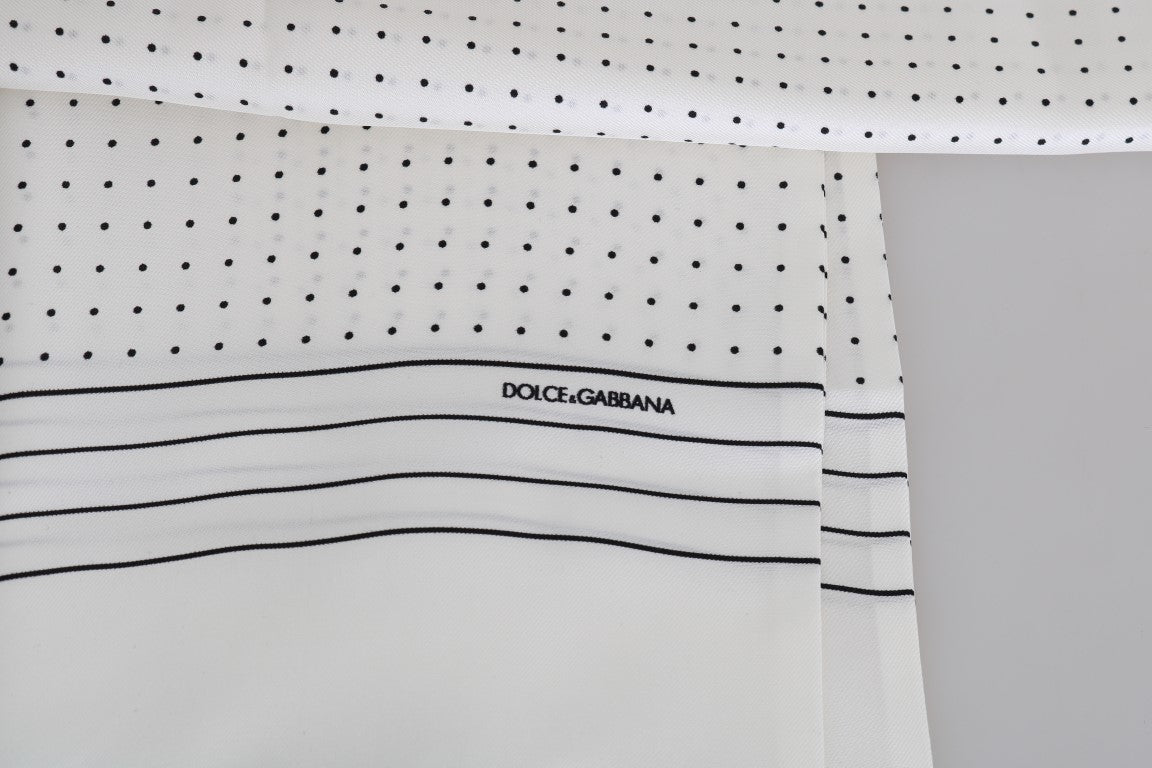 Weißer Seidenschal mit Tupfen