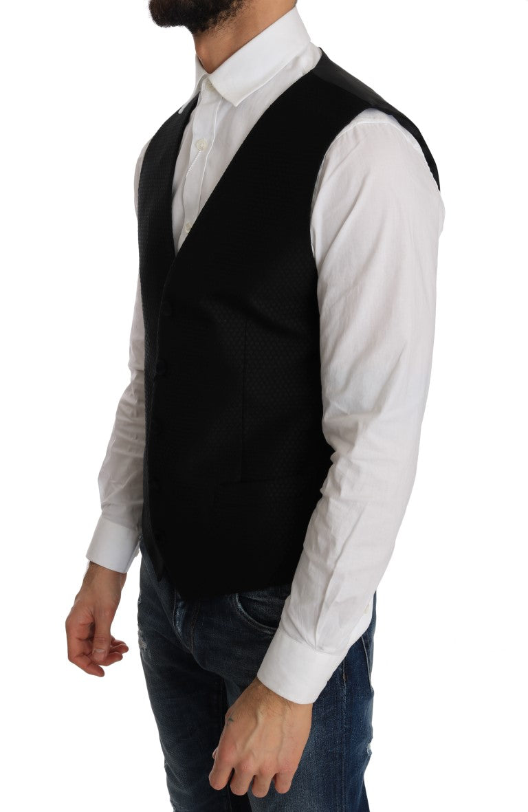 Schwarze Weste mit Polka-Dot-Muster