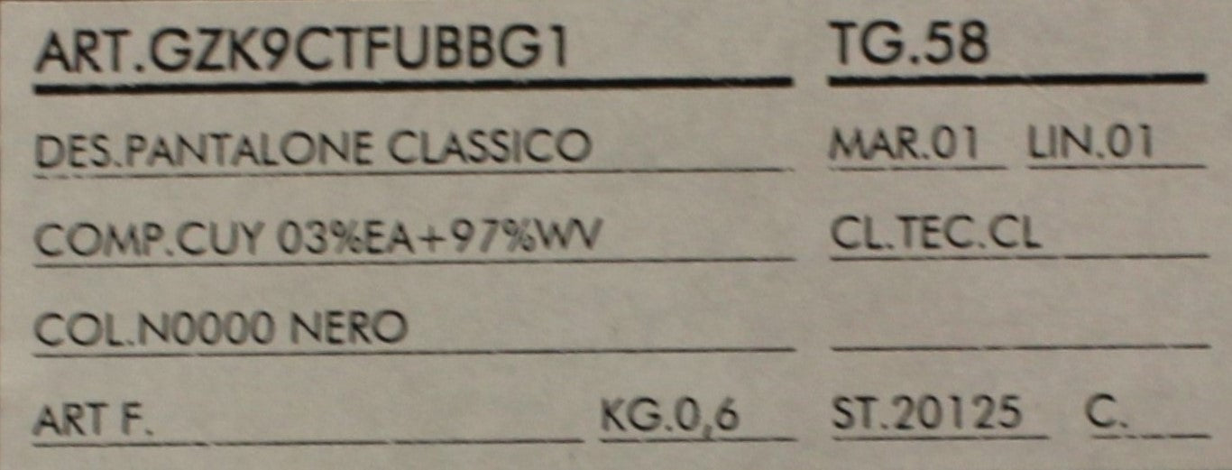 Schwarze Stretch-Faltenhose aus Wolle