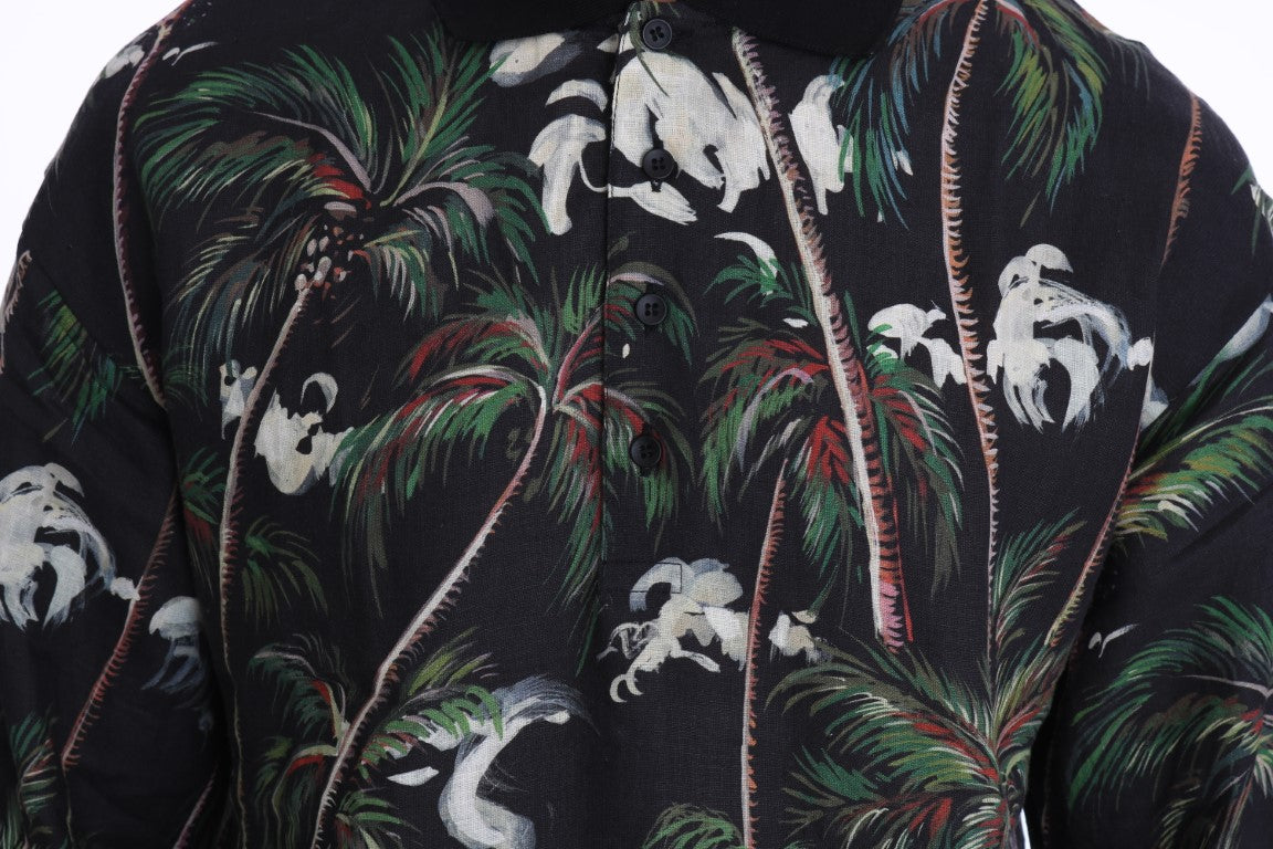 Schwarzes Vulkan Sizilien T-Shirt mit kurzen Ärmeln