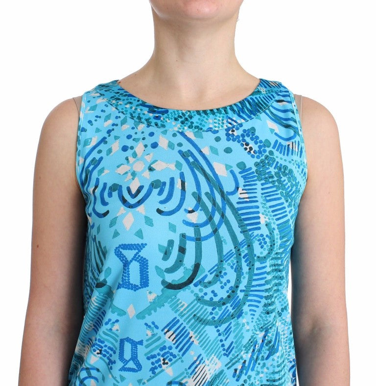 Blau bedrucktes Tank-Top