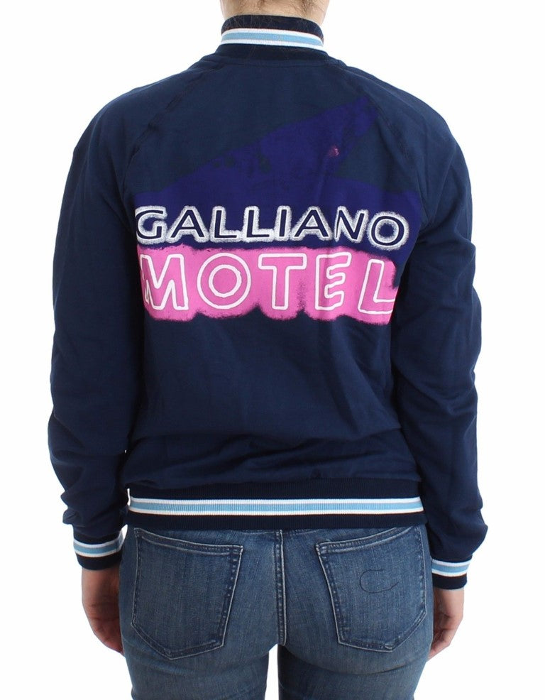 Blaue Strickjacke aus Baumwolle mit Reißverschluss