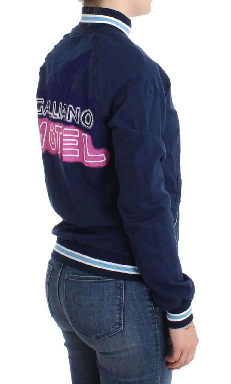 Blaue Strickjacke aus Baumwolle mit Reißverschluss