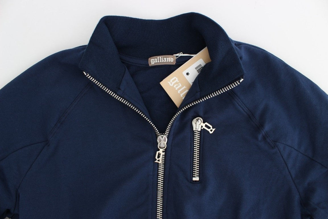 Blaue Strickjacke aus Baumwolle mit Reißverschluss