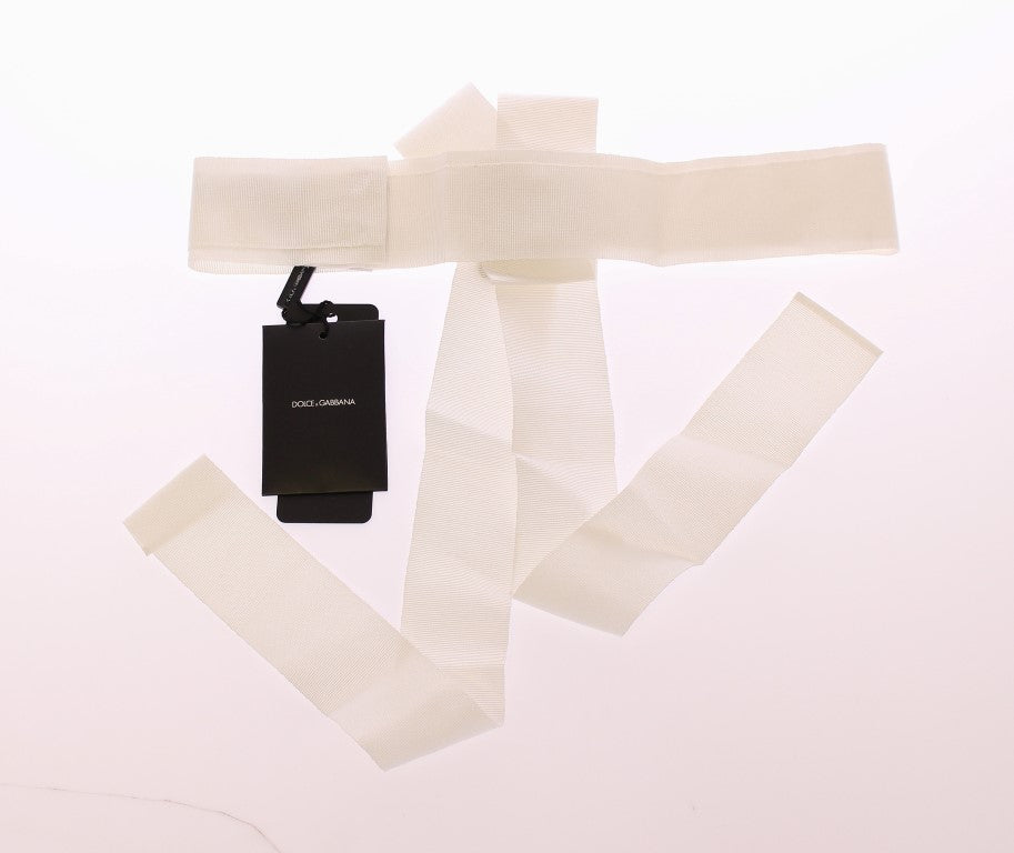 Weißer Kristall-Messing-Gürtel mit breiter Taille Laufsteg