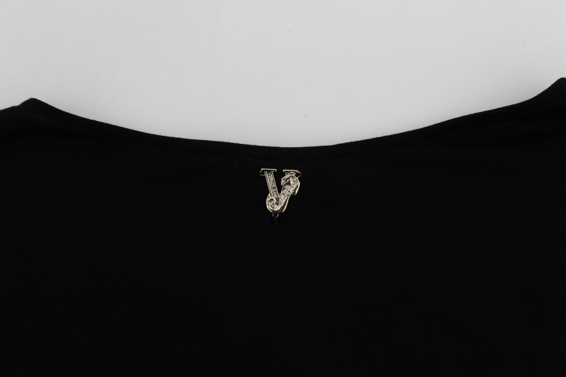 Schwarzgoldenes T-Shirt-Top mit Nieten