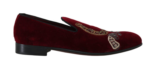 Bordeaux Samt Loafers Gun Horseshoe Schuhe