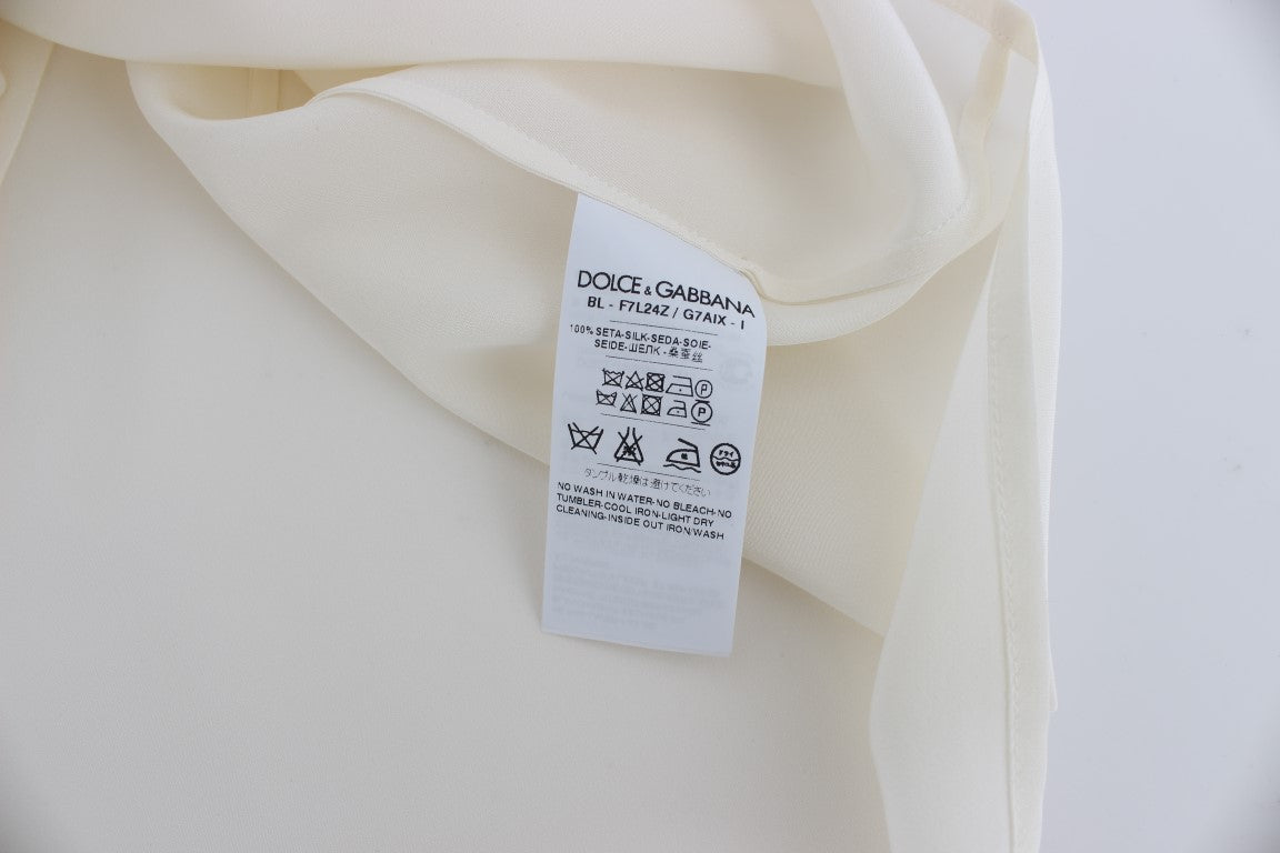 Weiße Pailletten-Schlüssel-Seidenbluse T-shirt Top