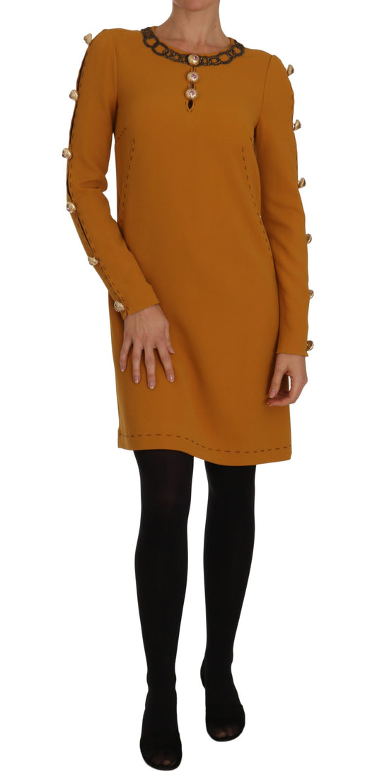 Braunes Mini-Kleid mit Kristallverzierung