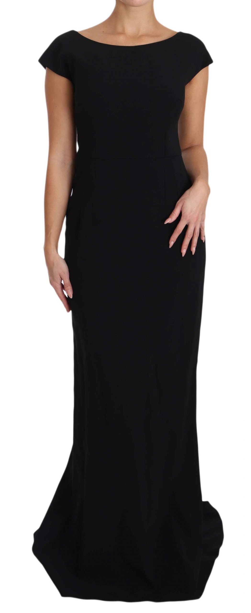 Schwarzes Stretch-Kleid mit Schlaghose Maxi
