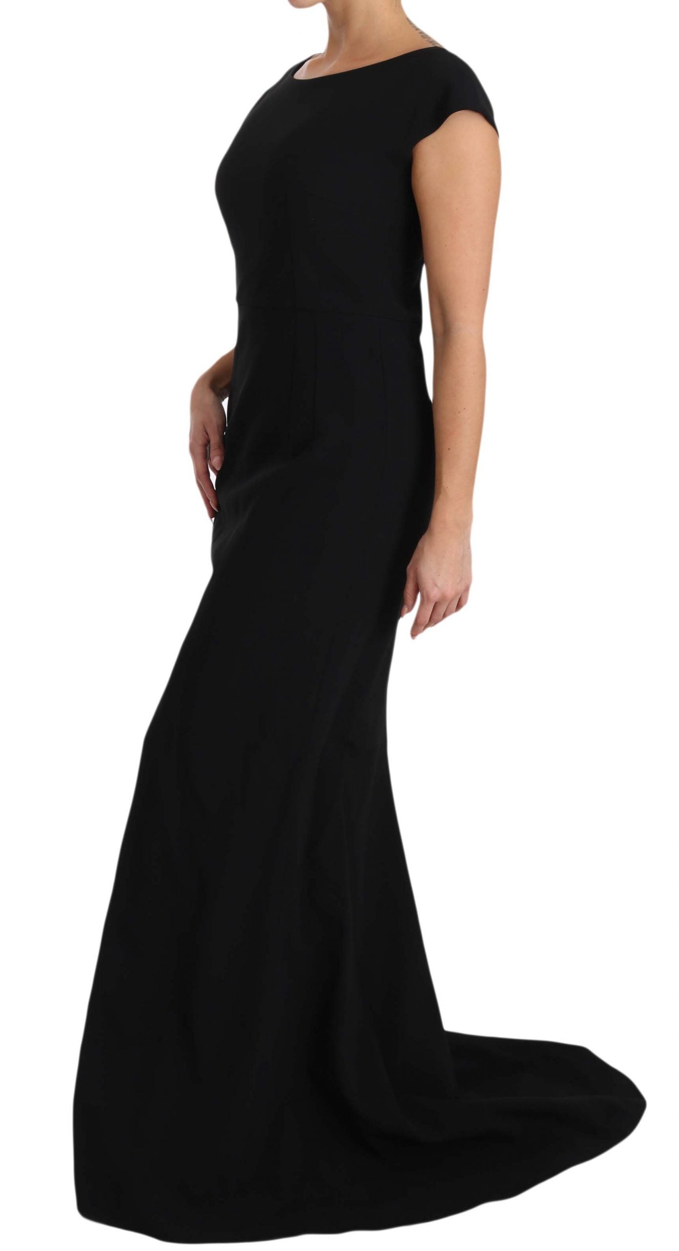 Schwarzes Stretch-Kleid mit Schlaghose Maxi