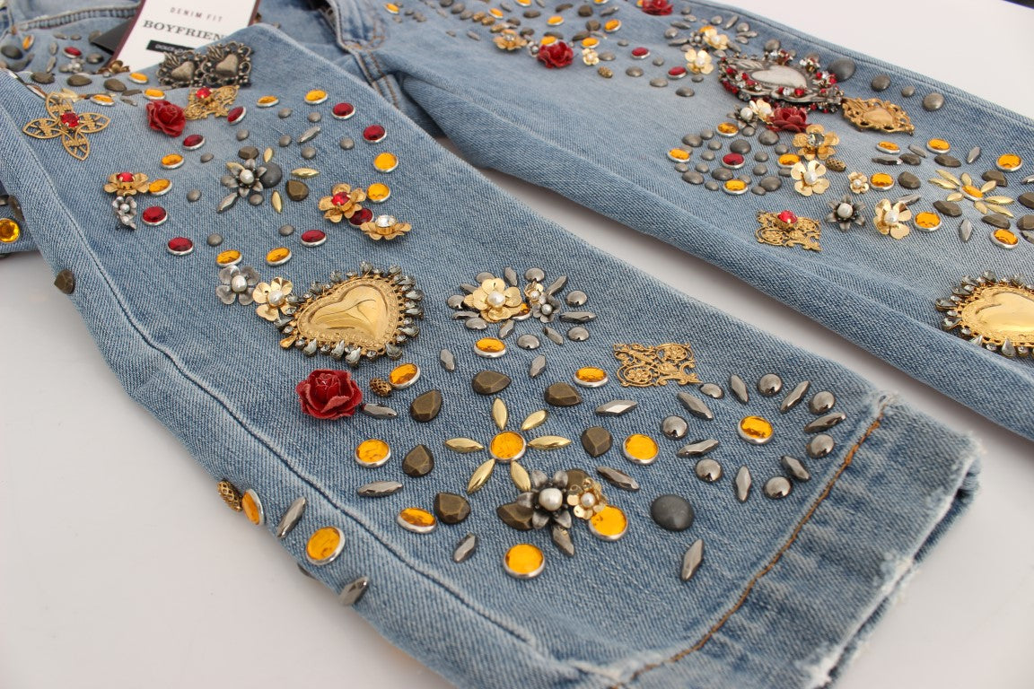 Crystal Roses Herz verschönert Jeans