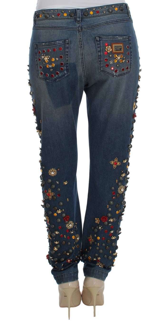Crystal Roses Herz verschönert Jeans