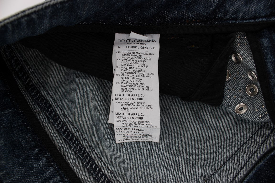 Crystal Roses Herz verschönert Jeans