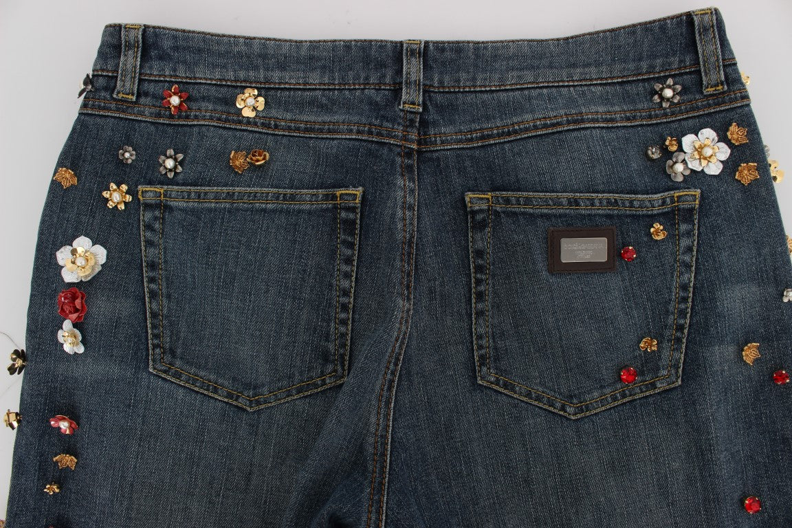 Crystal Roses Herz verschönert Jeans