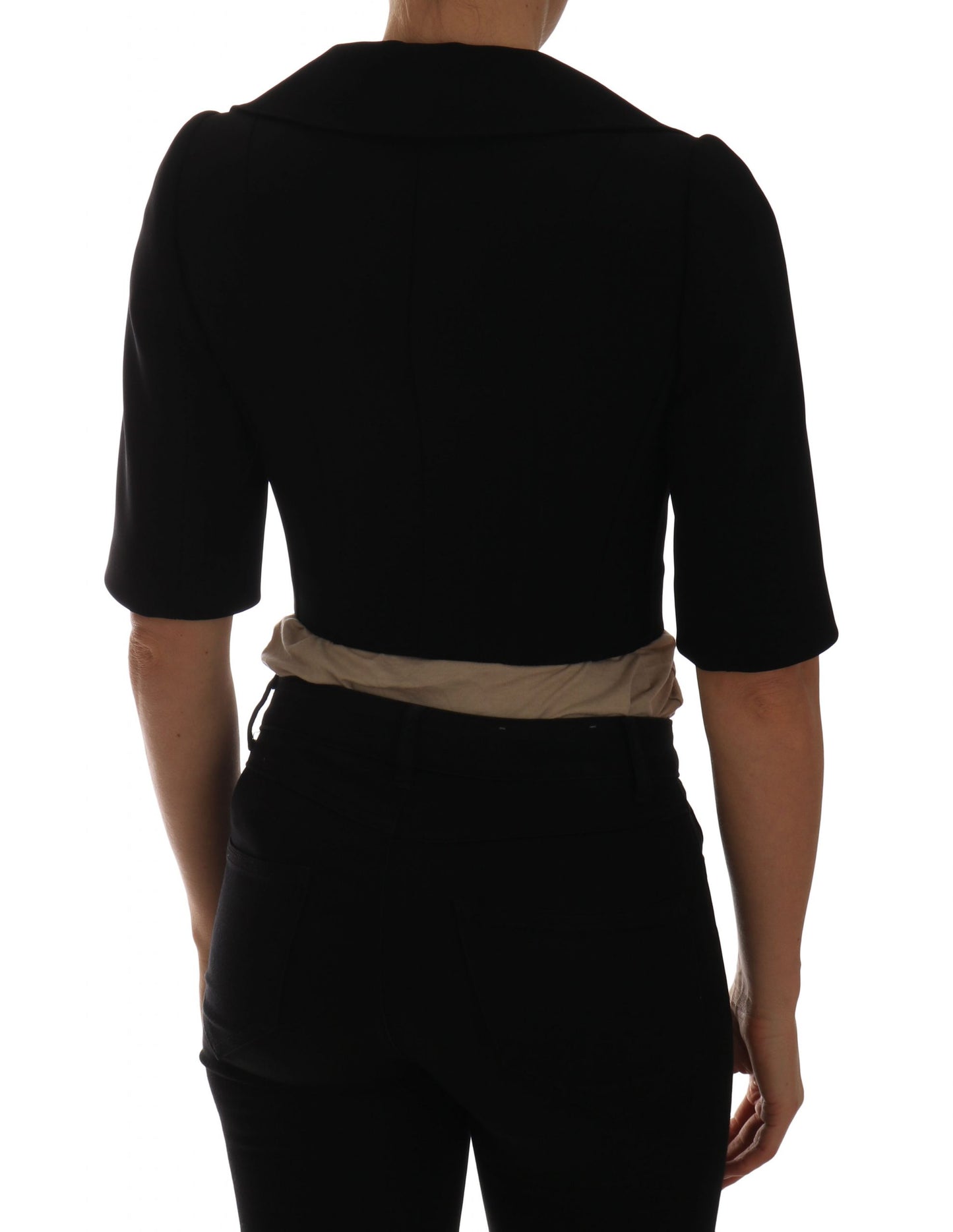 Schwarzer Kurzer Croped Jacket Blazer