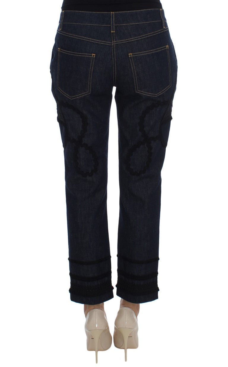Blauer Denim Baumwolle CAPRI Torero Jeans