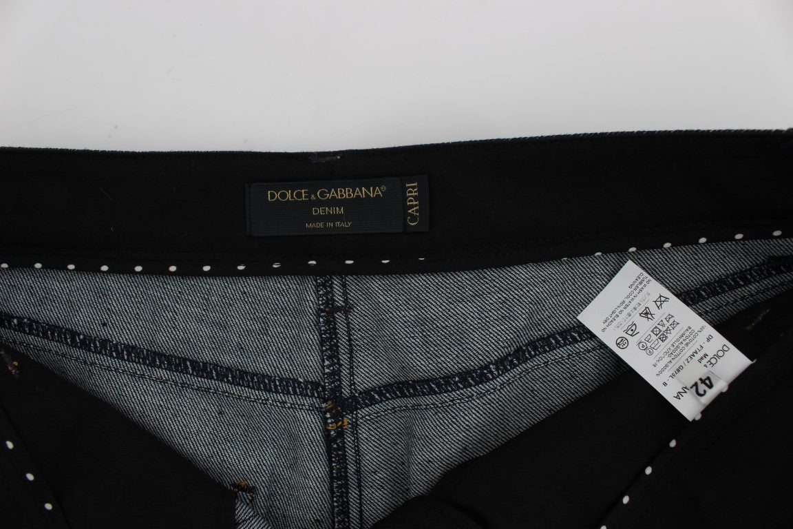 Blauer Denim Baumwolle CAPRI Torero Jeans