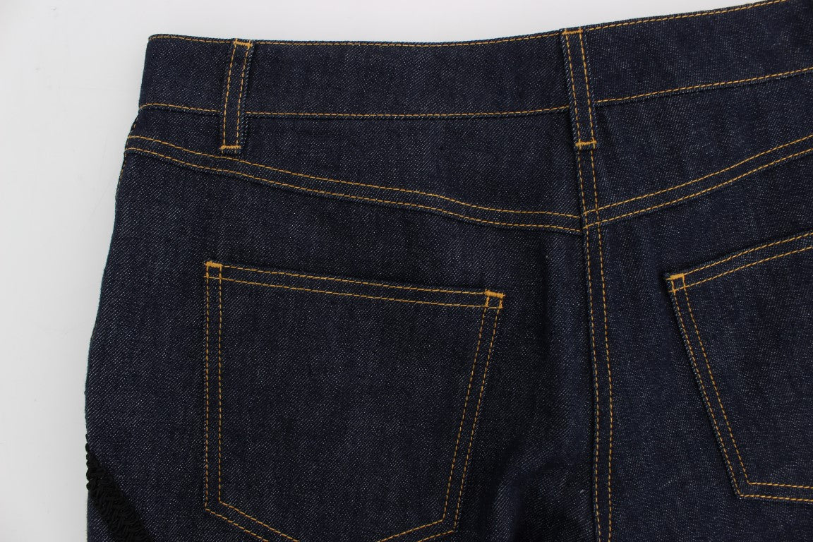 Blauer Denim Baumwolle CAPRI Torero Jeans