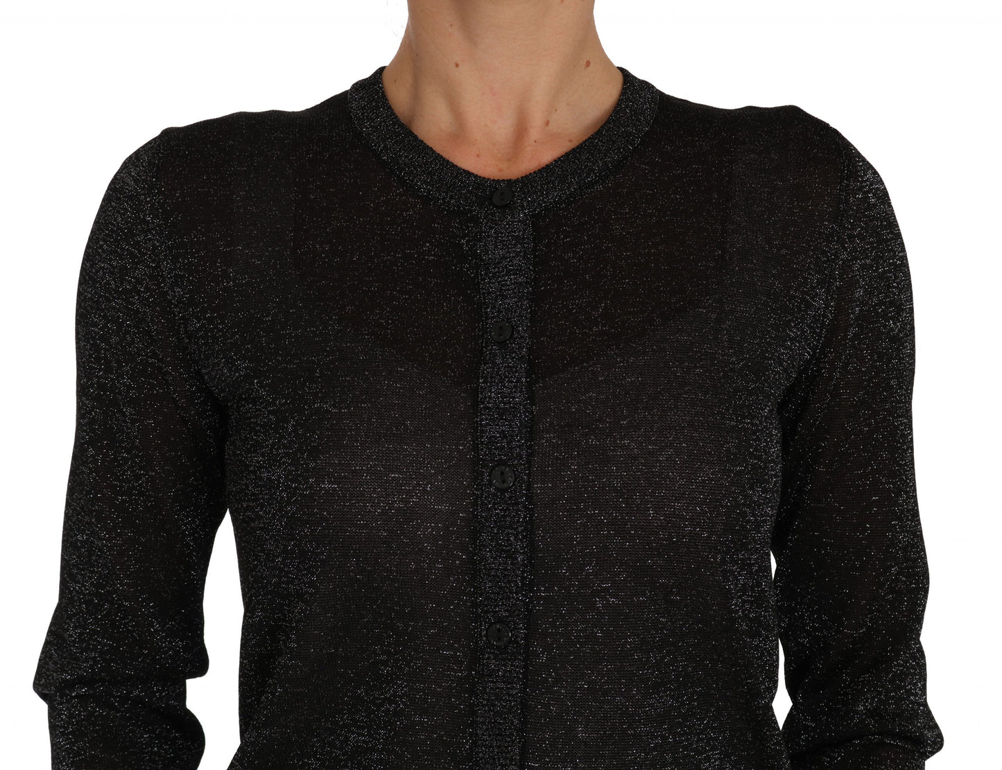Schwarzer Cardigan Pullover Leichtes Top