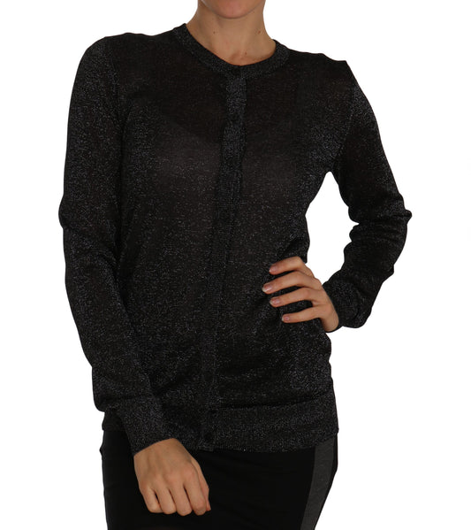 Schwarzer Cardigan Pullover Leichtes Top