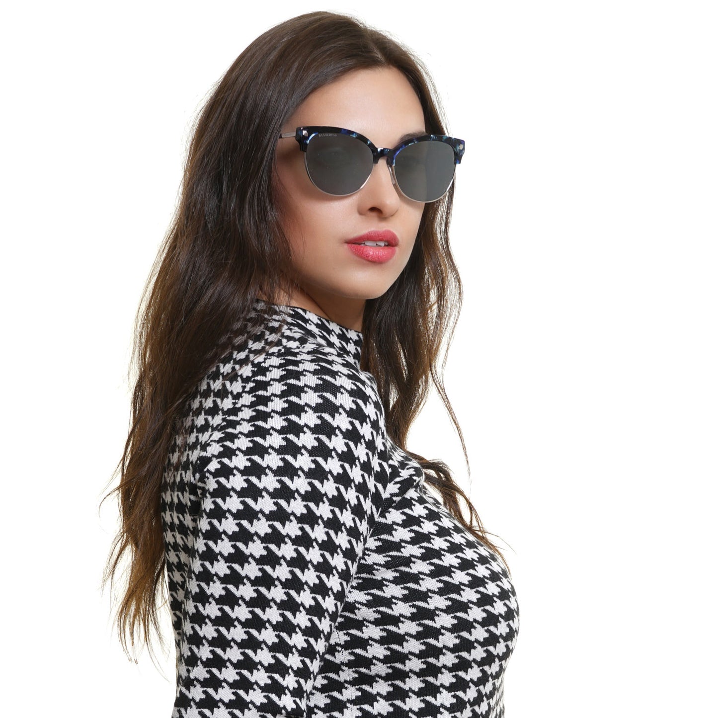 Blaue Frauen Sonnenbrille