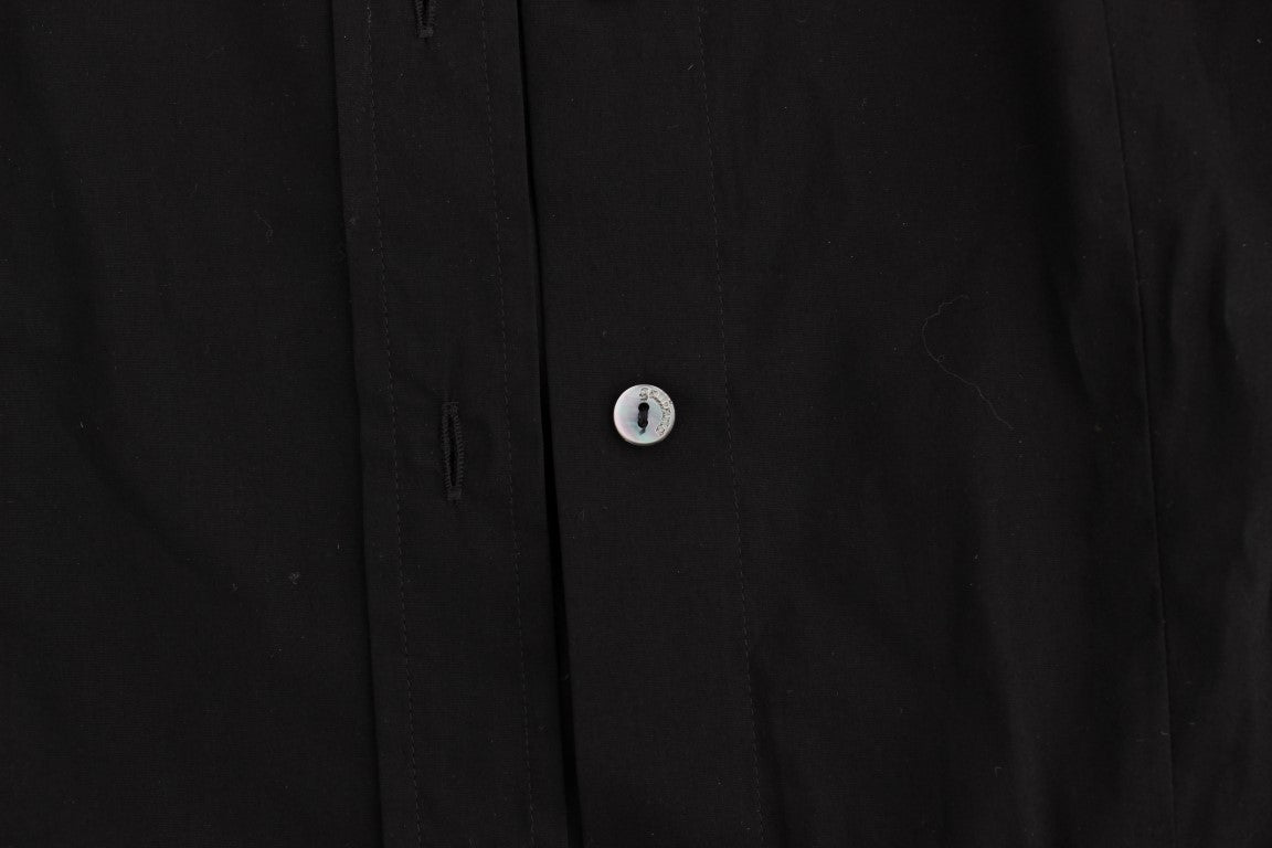 Schwarzes Baumwollshirt-Top