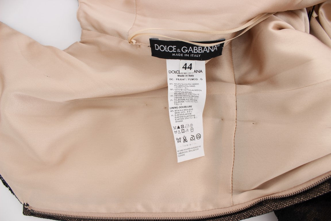 Schwarzes geblümtes langes Bodycon-Maxi-Kleid aus Spitze