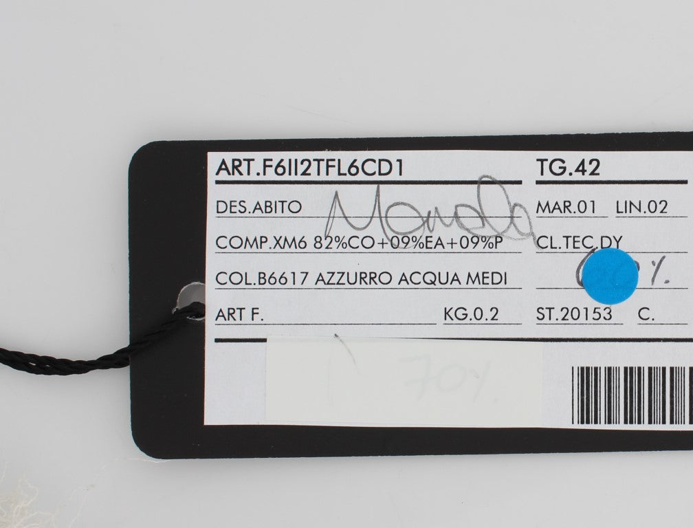 Blaues Spitzen-Maxikleid mit Blumenmuster